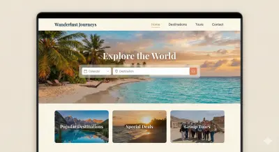 موقع سفر وسياحة بشكل عصري وجذاب – Travel Website Design