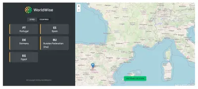 WorldWise – واجهة خريطة تفاعلية لتتبع المدن