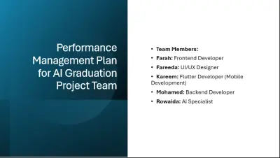 power point about Performance Management Plan for AI Graduation Project Team