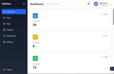 وحة تحكم احترافية لإدارة المهام والموظفين(Employee Task Management Dashboard)