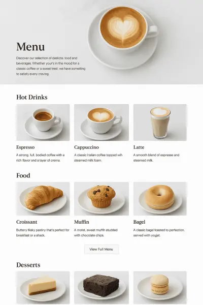 Restaurant Menu UI – Modern Responsive Food Menu (HTML/CSS/React)