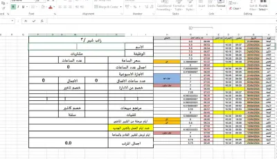 شيت لحساب الوقت لموظف