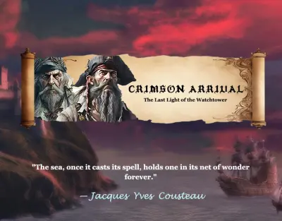 لوحة فانتازيا رقمية لقلعة ساحلية وسفن شراعية