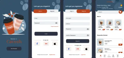 تصميم لتطبيق Coffee Shop