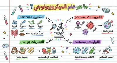 انفوجرافيك للمايكروبيولوجي - مشروع بالذكاء الإصطناعي