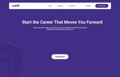 تصميم UI/UX لموقع ويب UpShift