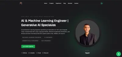 تصميم موقع بورتفوليو Portfolio احترافي متجاوب لجميع الأجهز