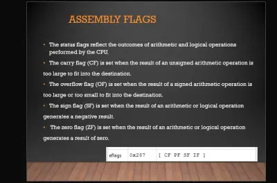 Computer Organization & Architecture – Assembly Registers & Flags
