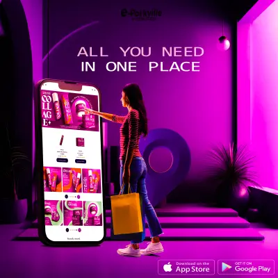 تصميم بوستر دعائي لإعلان تطبيق تسوّق – Modern Shopping App Poster Design