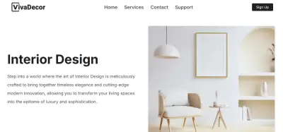 صفحة هبوط للتصميم الداخلي – Interior Design Landing Page