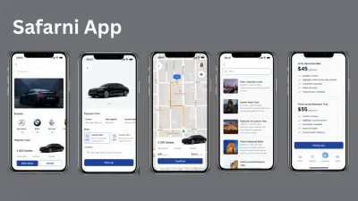 تصميم واجهات تطبيق “Safarni” لتأجير السيارات وحجز الجولات السياحية