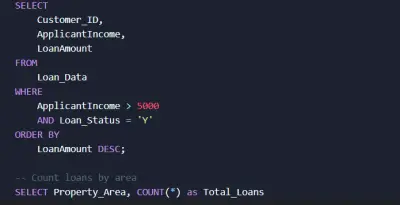 استعلامات تحليل بيانات بنكية (SQL Queries)