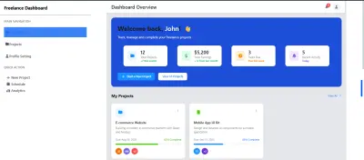 لوحة تحكم تفاعلية لإدارة أعمال المستقلين (Freelance Dashboard App)