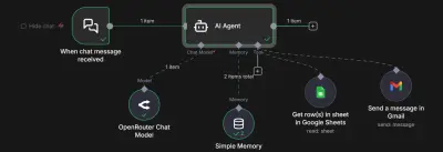 بناء وكيل ذكاء اصطناعي (AI Agent) لأتمتة المهام وربط البيانات مع Gmail و Google Sheets
