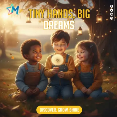 تصميم إعلاني احترافي لحملة أطفال – Tiny Hands, Big Dreams