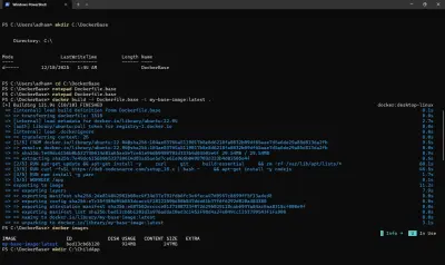 مشروع Docker: صورة أساسية وصورة فرعية