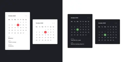 3 تصاميم احترافية وجاهزة لـ Calendar Widget بأعلى جودة