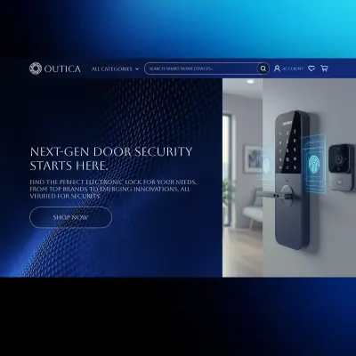 تصميم موقع أوتيكا (Outica): المنصة المتميزة والمتعددة التجار لتقنية الأقفال الذكية
