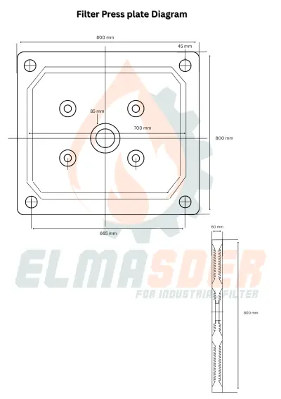 Professional Filter Press Technical Diagram Design