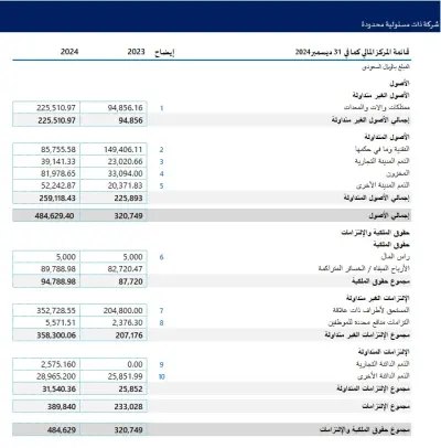 اعداد قوائم مالية لشركة