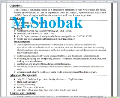 تصميم و انشاء CV احترافي ومتوافق مع قواعد ATS