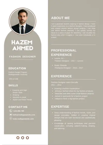 تصميم سيرة ذاتية احترافي