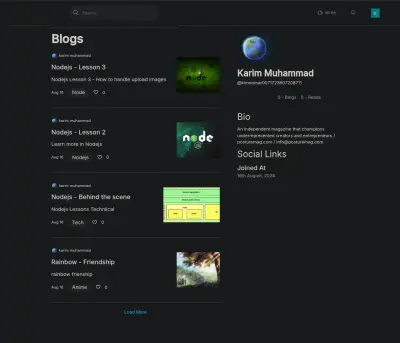 موقع مقالات / مدونة - شبيه بـ Medium + لوحة تحكم