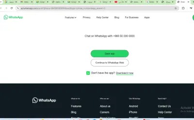صفحة نواصل عبر الواتساب لموقع ويب