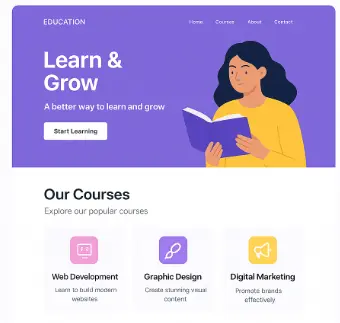 تصميم موقع تعليمي