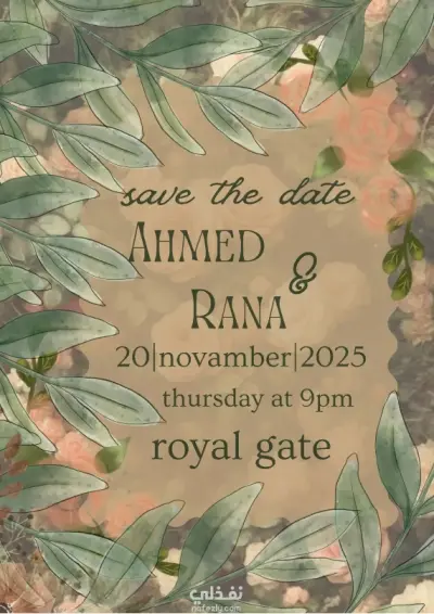 تصميم دعوات زفاف فاخرة وأنيقة