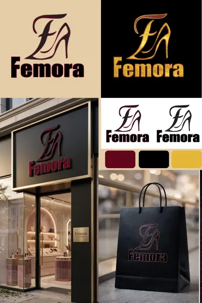 تصميم لوجو احترافي لبراند أحذية نسائية مع موكاب واقعي جذاب (Luxury Branding)