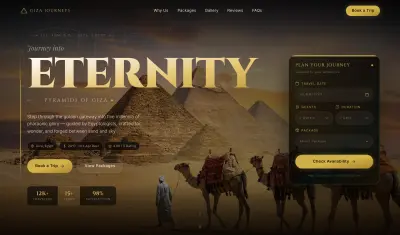 تصميم صفحة هبوط Landing Page لحجز رحلة الي اهرامات الجيزة