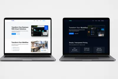 صفحة هبوط احترافية لمنتج SaaS مع وضع الداكن والرسوم الحركية