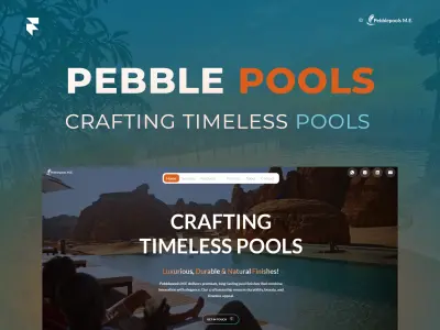 تصميم وتطوير (Framer) لموقع Pebble Pools - تحقيق النمو عبر UI/UX و SEO
