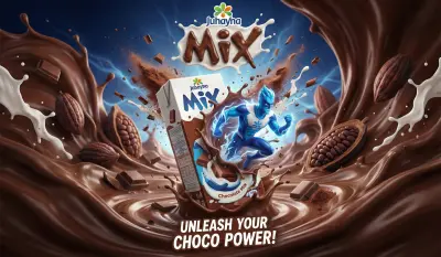 تصميم دمج وتلاعب بصري لمنتج جهينة ميكس