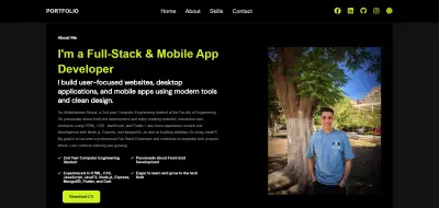 تصميم موقع شخصي (Portfolio) باستخدام HTML وCSS وJavaScript
