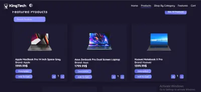 Landing tech page