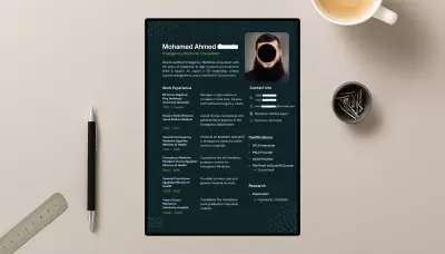 سيرة ذاتية احترافية باللغة الانجليزية بتصميم كلاسيكي متميز