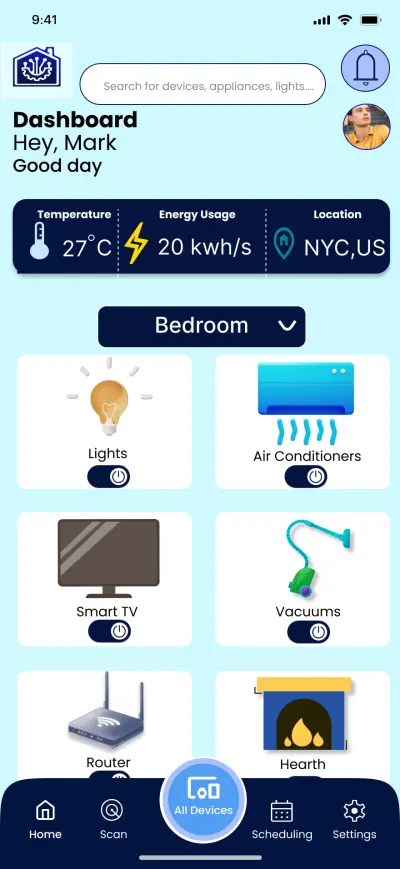 Project Description: Smart Home Mobile App Design (Android & iOS)