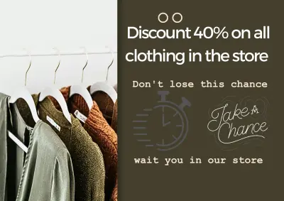 تصميم بوستر تخفيضات الجمعة البيضاء في محل ملابس