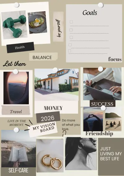 بوستر Vision Board للتخطيط والأهداف