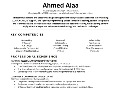 تصميم سيرة ذاتية