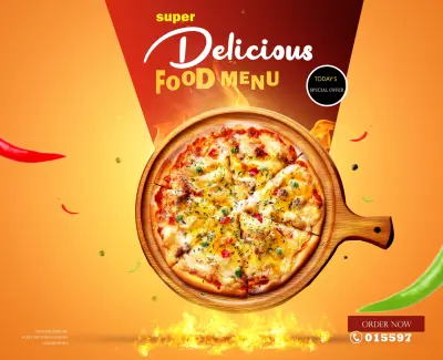 تصاميم بيتزا سوشيال ميديا