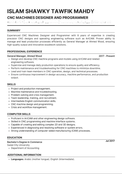 كتابة CV أحترافي بنظام ATS