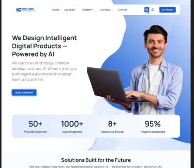 موقع تعريفي ومنصة خدمات لشركة برمجة وحلول تقنية