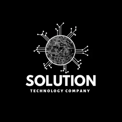 تصميم شعار تقني احترافي لشركة SOLUTION – Technology Logo