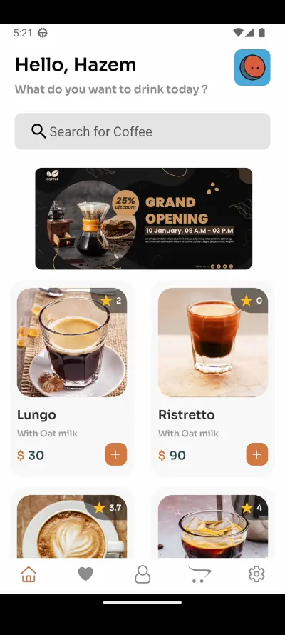 Cuppa-Cart Coffee app