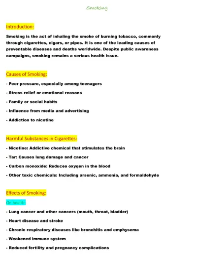 The Health Risks of Smoking