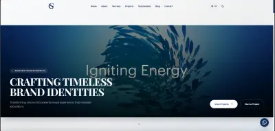 بورتفوليو احترافي لتصميم الهوية البصرية يعرض المشاريع بأسلوب تفاعلي وأنيميشن متقدمة