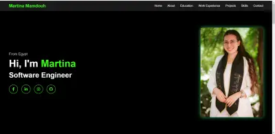 صفحة بورتفوليو احترافية تعرض خبراتي ومشاريعي